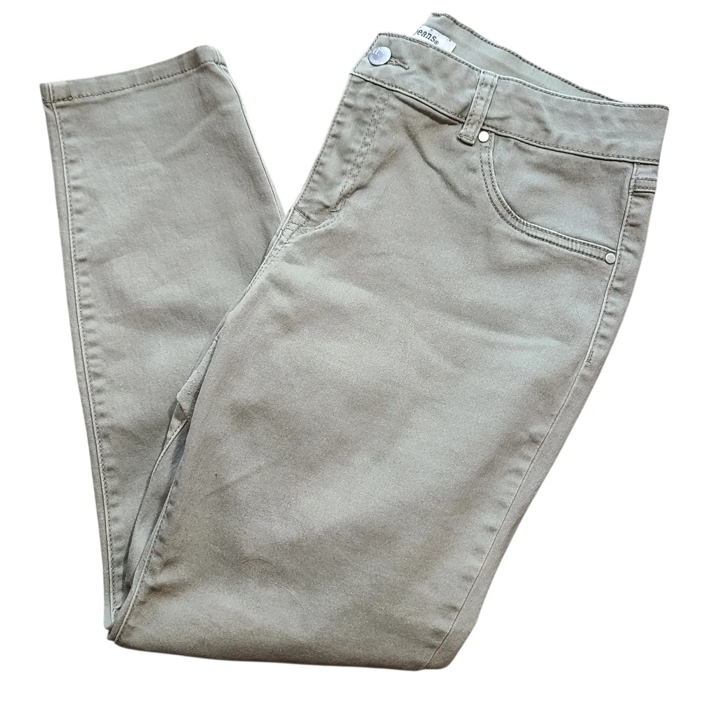d.jeans Olive Green Skinny Jeans Women’s Size 14 Stretch Mid Rise - Picture 2 of 9